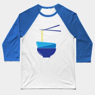 Blue Noodle Bowls and Chopsticks Baseball T-Shirt